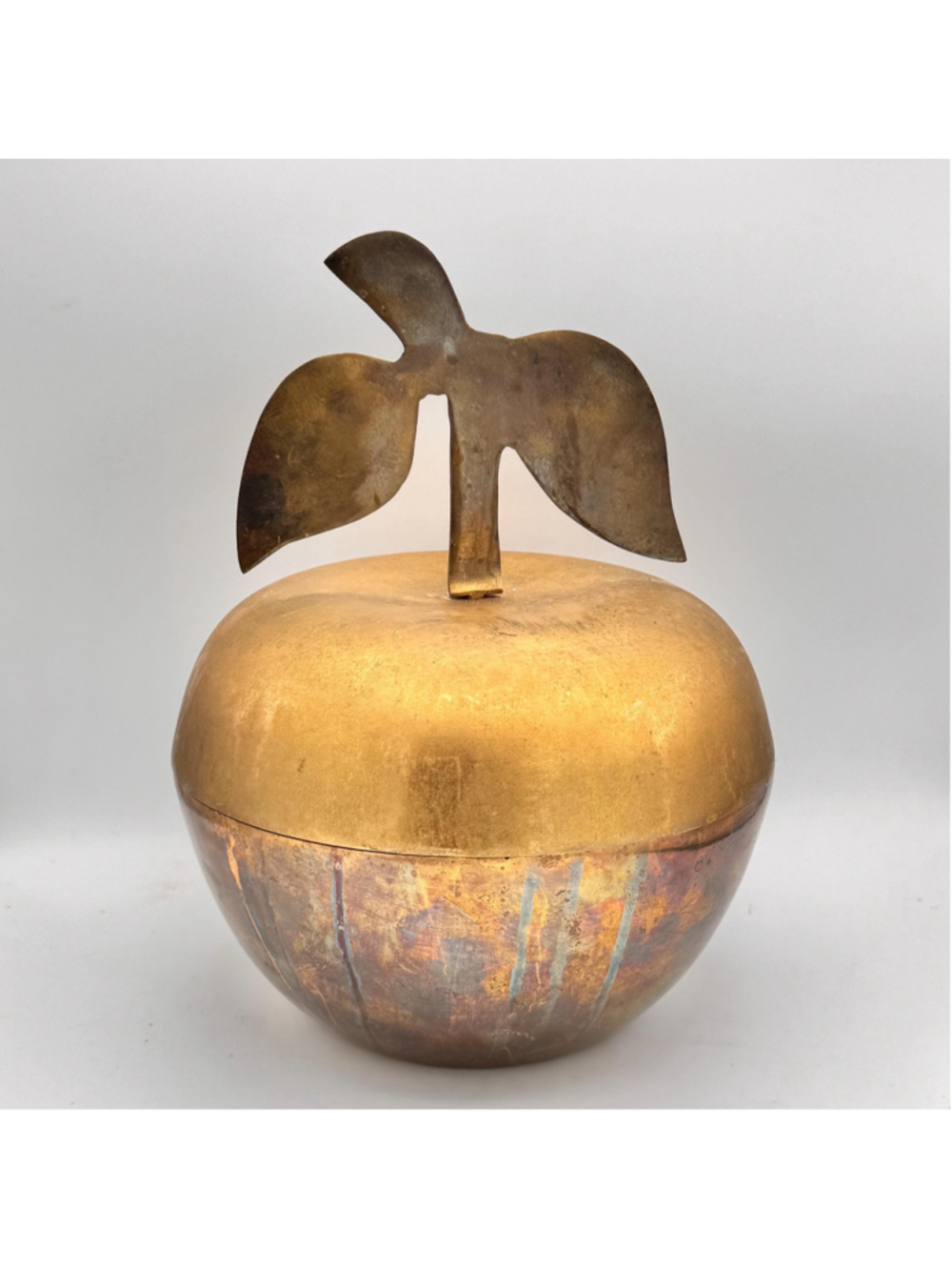 GIANT Oversized Vintage Brass Apple- Extra Large 12” Tall Decorative Apple Trin